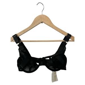 My Boo Black Strappy Sexy Underwire Bra Medium NWT